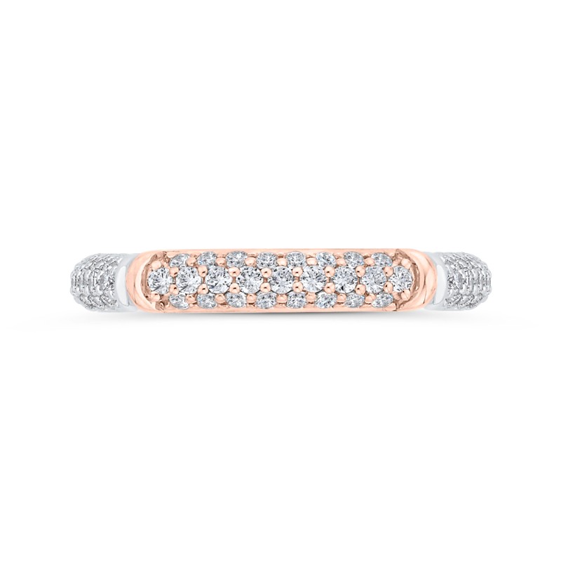 Diamond Wedding Band in 14K Two Tone Gold