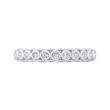 Bezel Set Diamond Wedding Band with Milgrain 14K White Gold