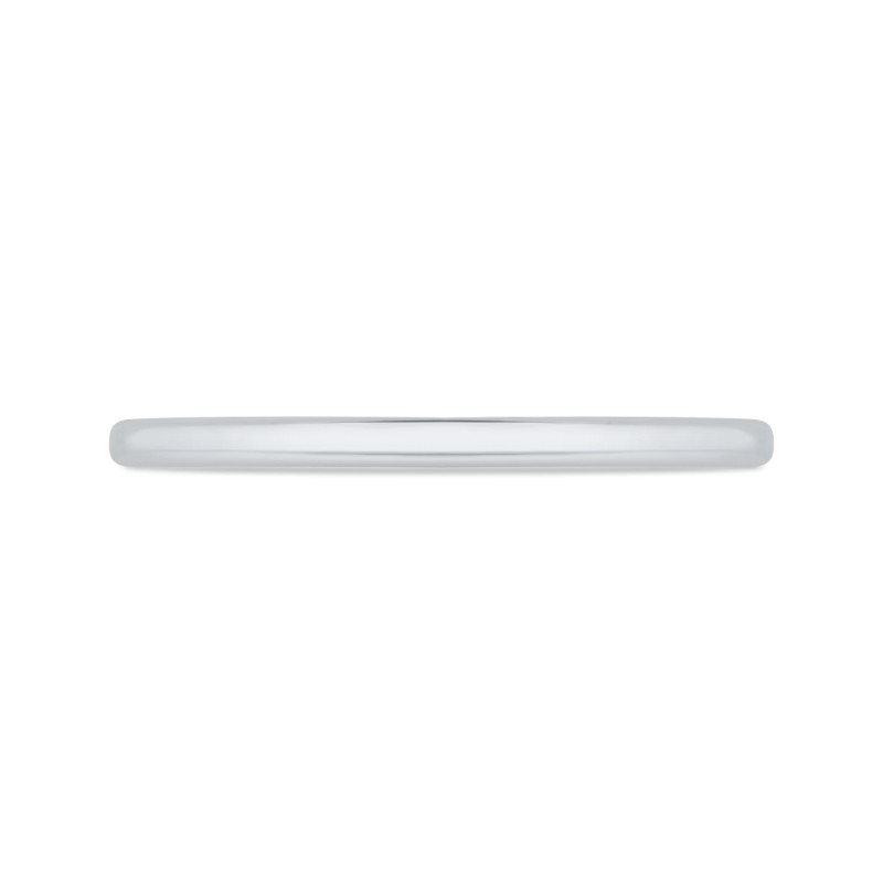 Plain Wedding Band with Milgrain 14K White Gold