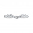 Bezel Set Diamond Wedding Band with Milgrain 14K White Gold