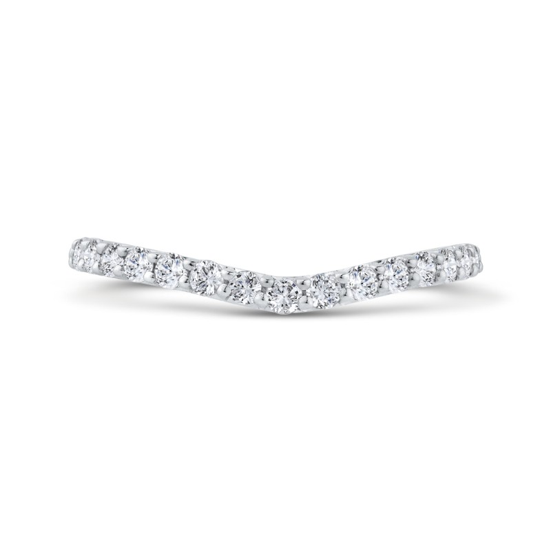 Half Run Diamond Wedding Band in 14K White Gold