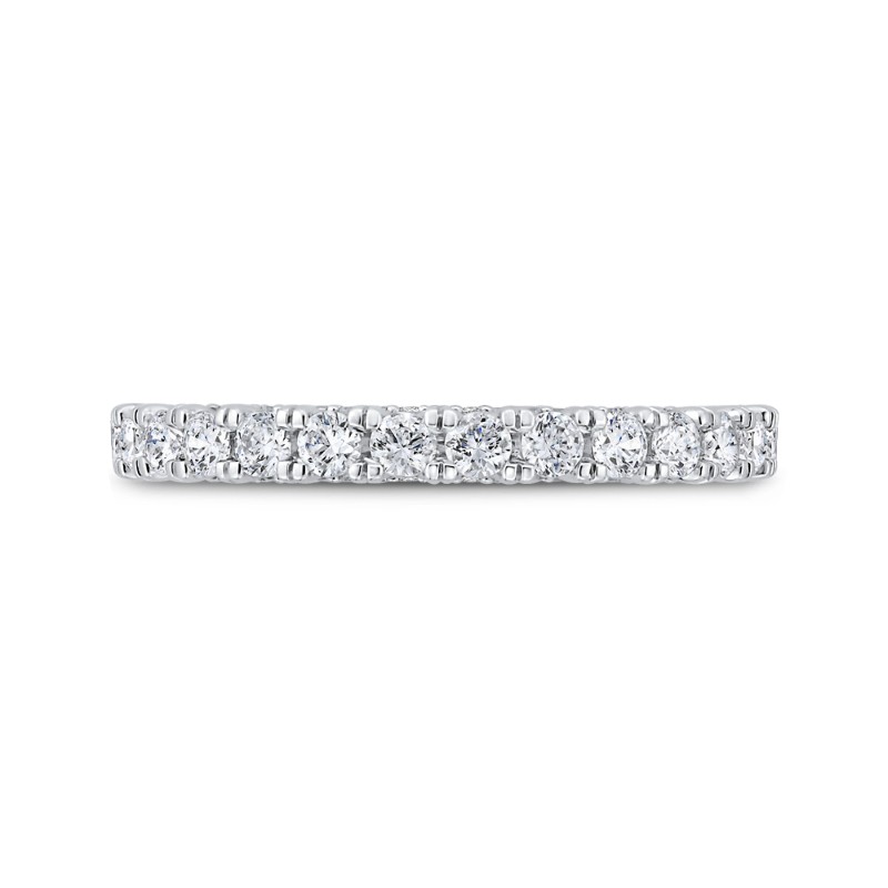 Half Run Diamond Wedding Band in 14K White Gold