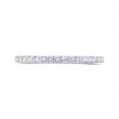 Half Run Diamond Wedding Band with Milgrain 14K White Gold