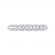 Bezel Set Double Row Diamond Wedding Band in 14K White Gold