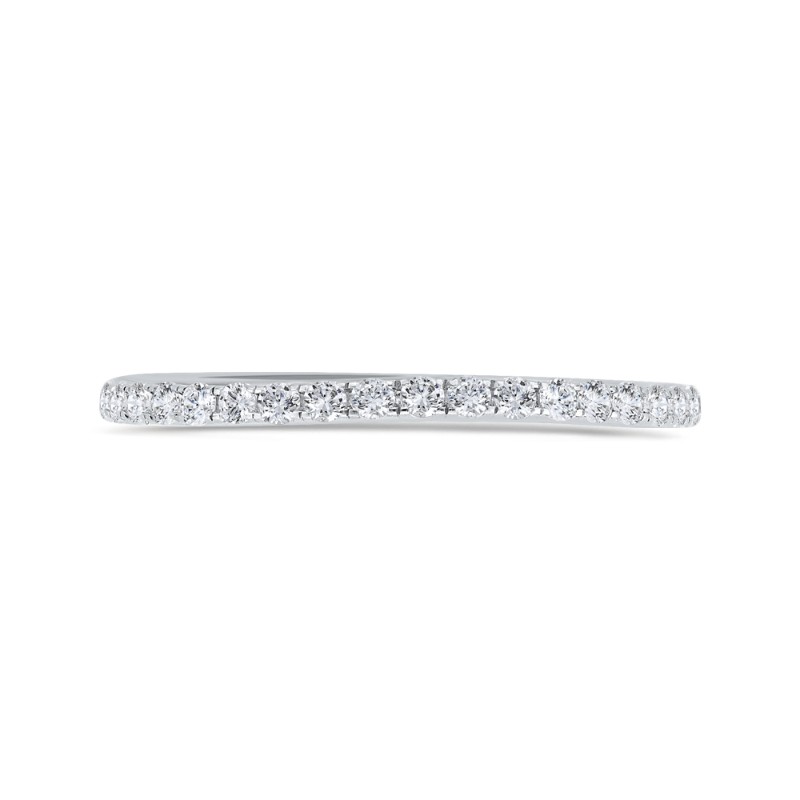 Half Run Diamond Wedding Band in 14K White Gold