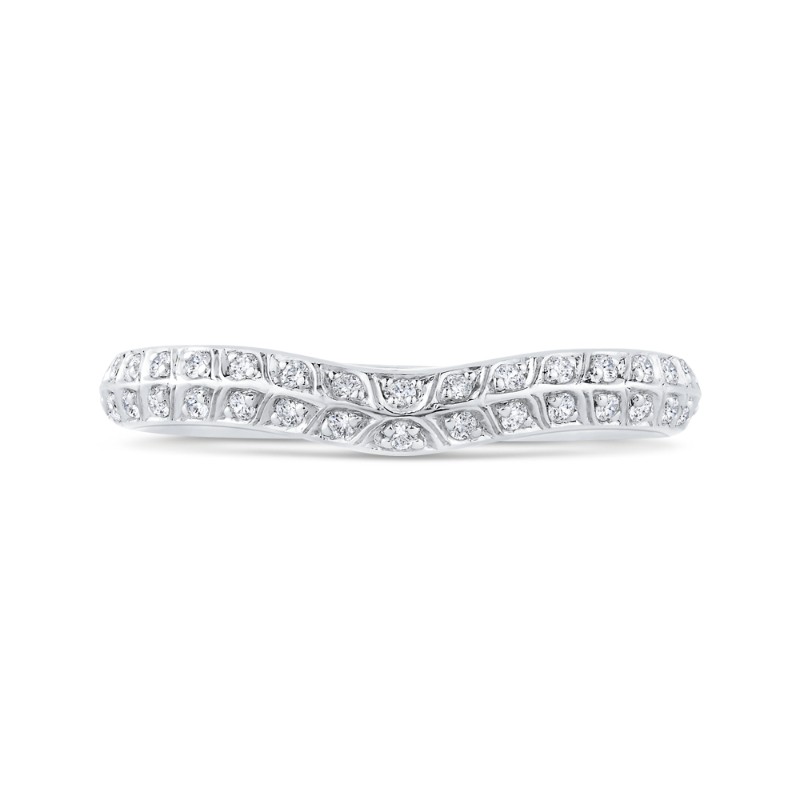 Double Row Diamond Wedding Band in 14K White Gold