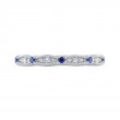 Round Diamond & Sapphire Wedding Band in 14K White Gold