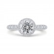 Diamond Halo Engagement Ring in 14K White Gold (Semi-Mount)