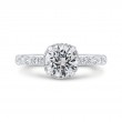 Diamond Halo Engagement Ring in 14K White Gold (Semi-Mount)