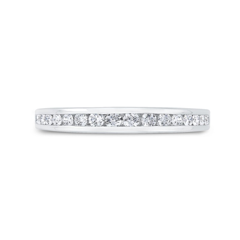 Channel Set Diamond Wedding Band in 14K White Gold