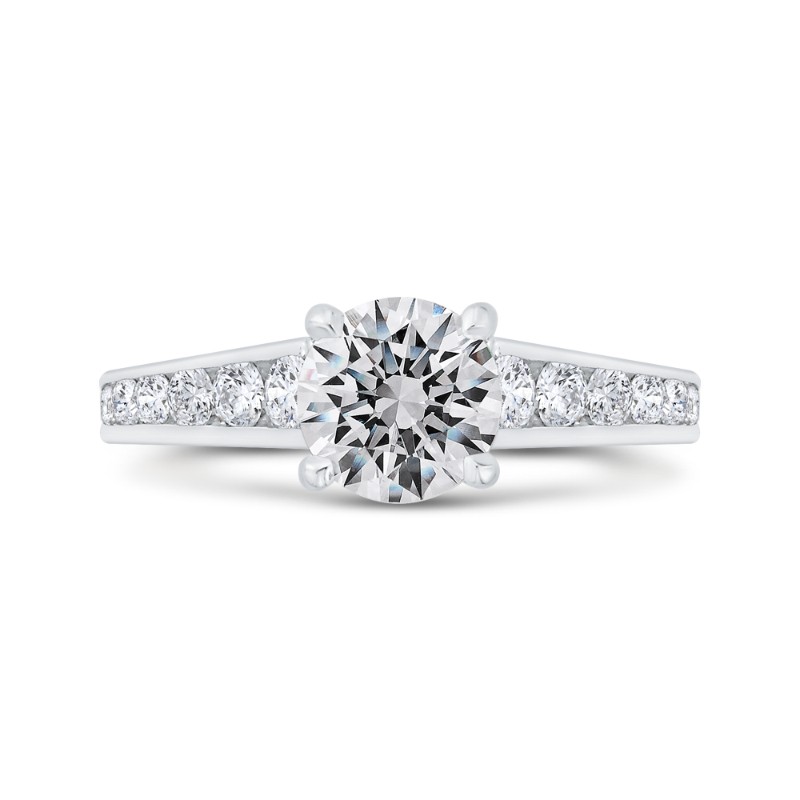 Channel Set Diamond Engagement Ring in 14K White Gold (Semi-Mount)