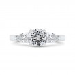 Round Diamond Three-Stone Plus Engagement Ring in 14K Two Tone Gold (Semi-Mount)