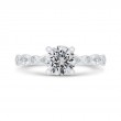 Bezel Set Round Diamond Engagement Ring in 14K White Gold (Semi-Mount)
