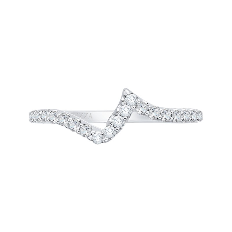 Round Diamond Half-Eternity Wedding Band in 14K White Gold