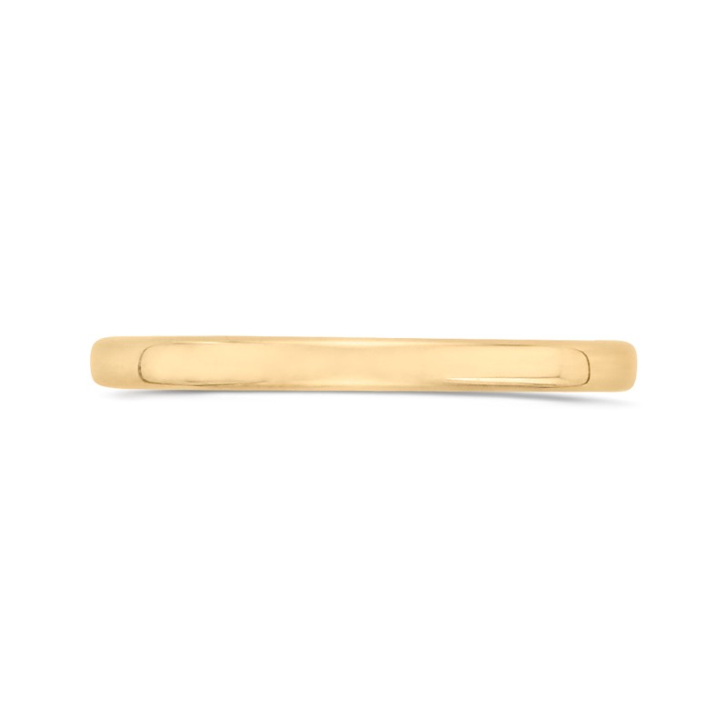 Plain Wedding Band in 14K Two Tone Gold