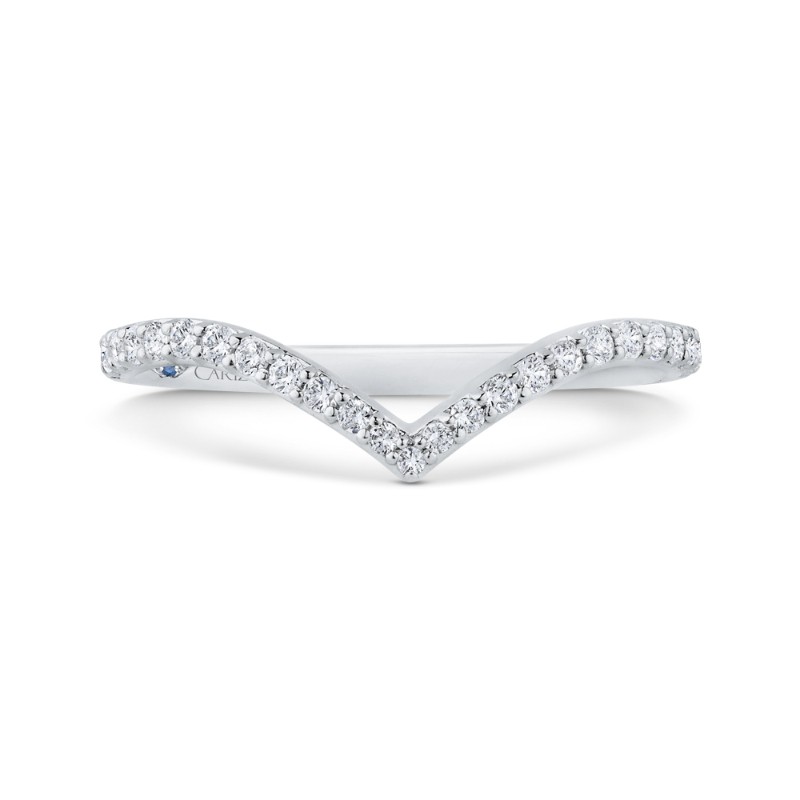 Half Run Diamond Wedding Band in 14K White Gold