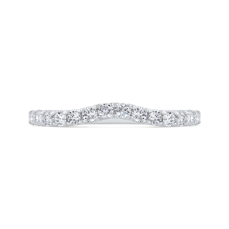 Diamond Counter Wedding Band in 14K White Gold