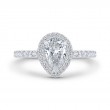 Pear Cut Diamond Double Halo Engagement Ring  in 14K White Gold (Semi-Mount)
