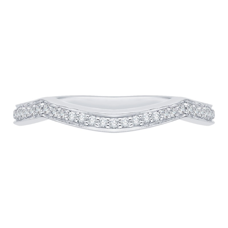 Round Diamond Wedding Band in 14K White Gold