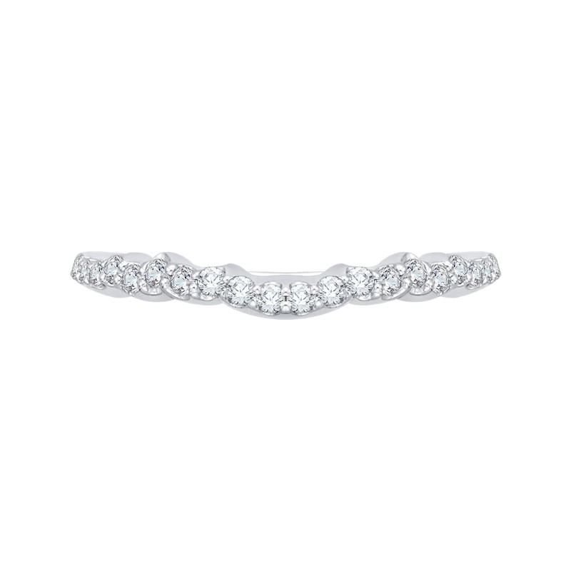 Round Diamond Half-Eternity Wedding Band in 14K White Gold