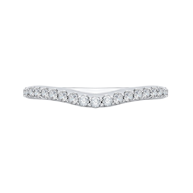 Round Diamond Wedding Band in 14K White Gold