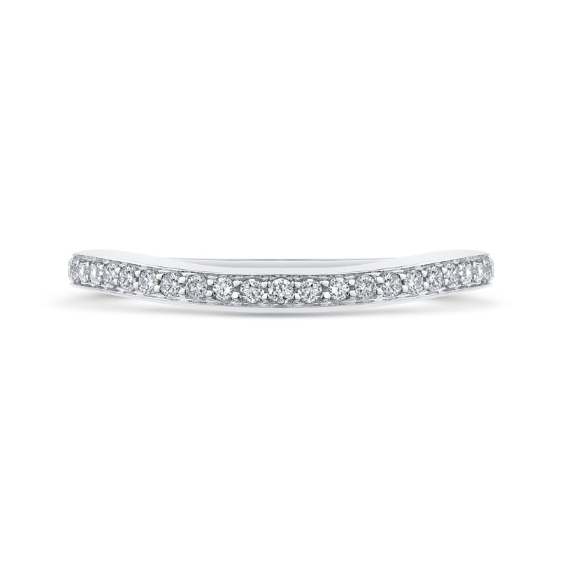 Round Diamond Half-Eternity Wedding Band in 14K White Gold