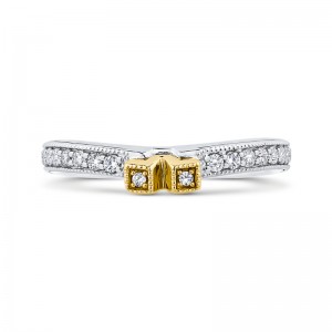 Round Diamond Wedding Band In 14K Two Tone-Gold in 14K Two Tone Gold
