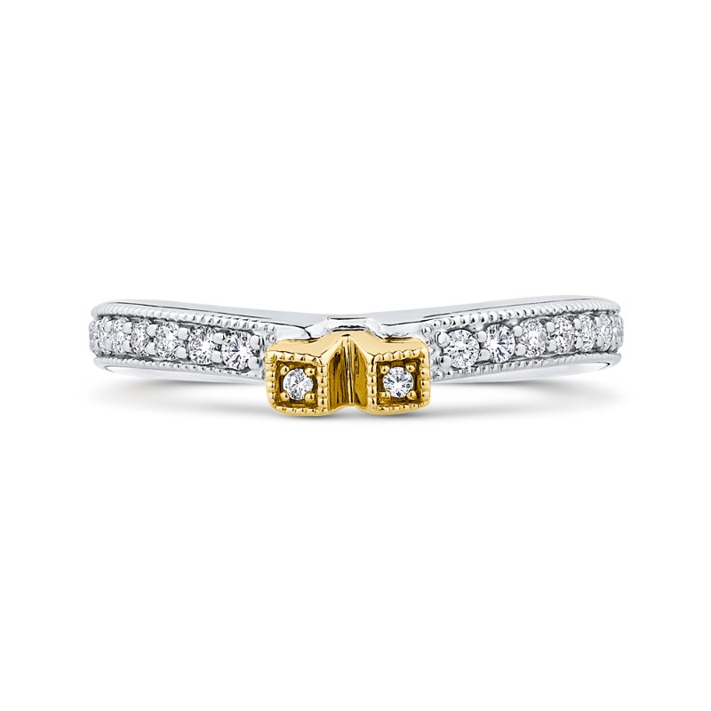 Round Diamond Wedding Band In 14K Two Tone-Gold in 14K Two Tone Gold