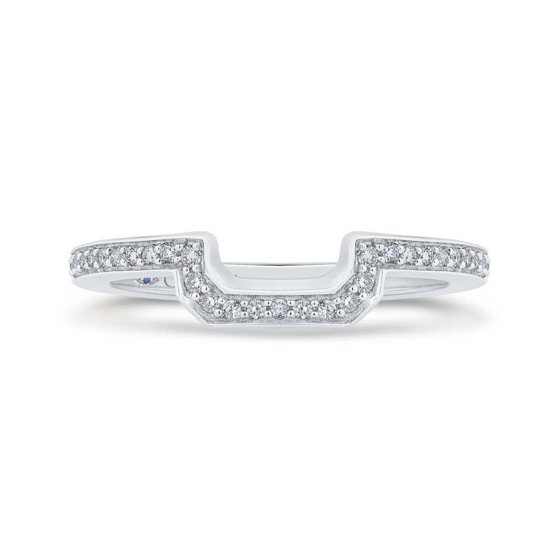Round Diamond Half-Eternity Wedding Band in 14K White Gold