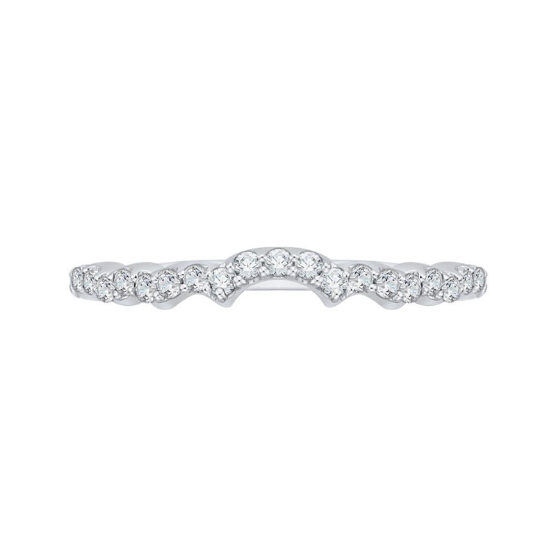 Round Diamond Wedding Band in 14K White Gold