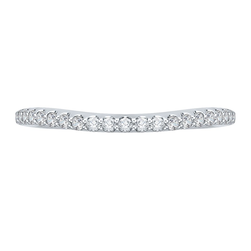 Round Diamond Wedding Band in 14K White Gold