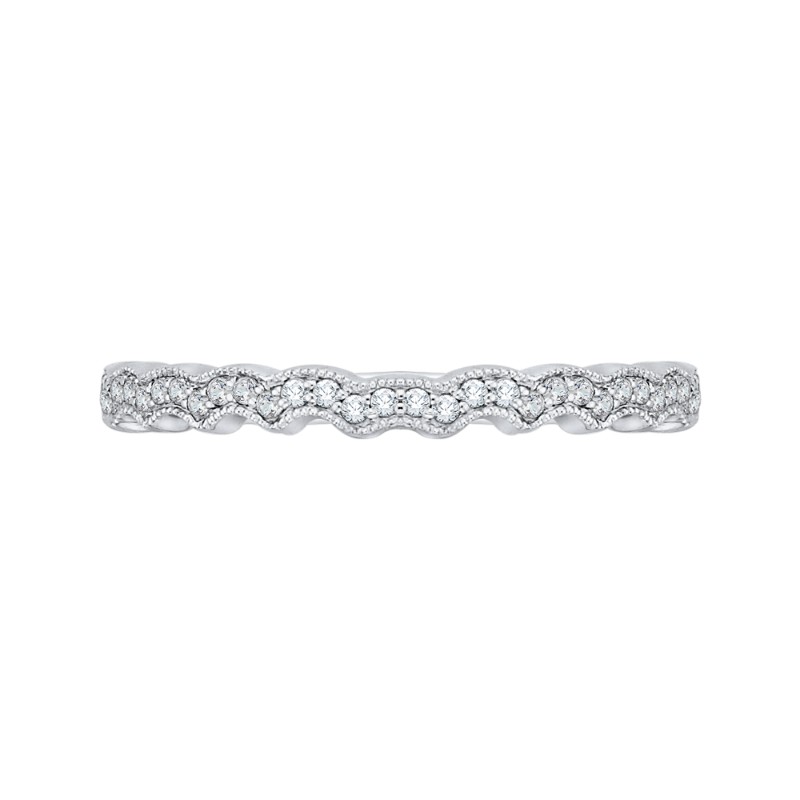 Round Diamond Wedding Band in 14K White Gold