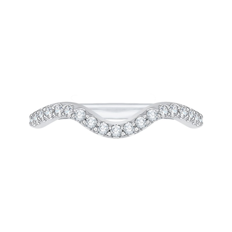 Round Diamond Wedding Band in 14K White Gold