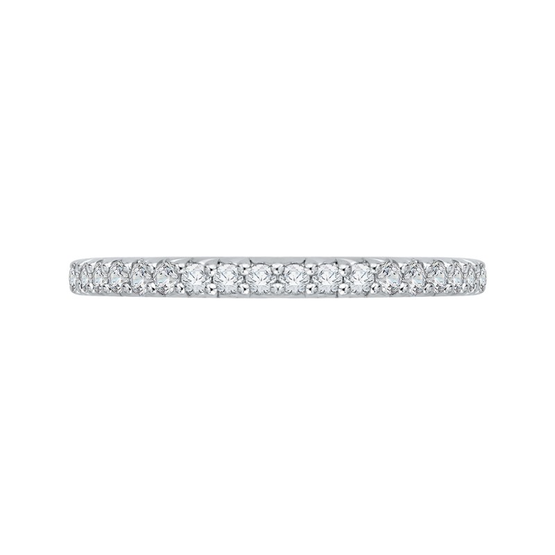 Round Diamond Wedding Band in 14K White Gold
