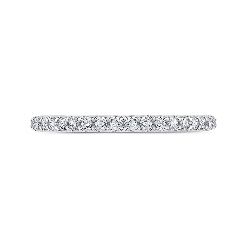 Round Diamond Wedding Band in 14K White Gold