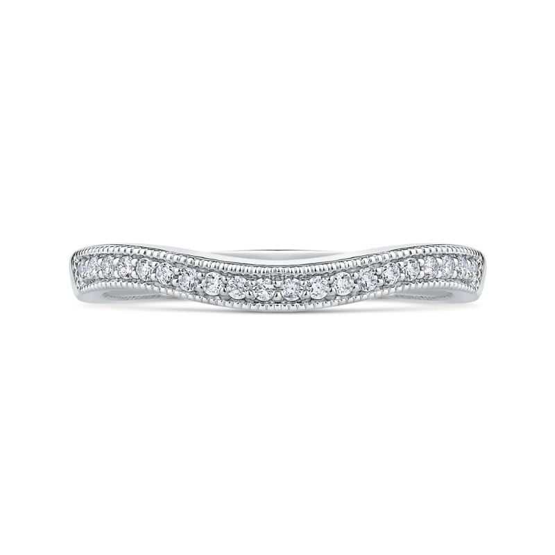 Round Diamond Wedding Band in 14K White Gold