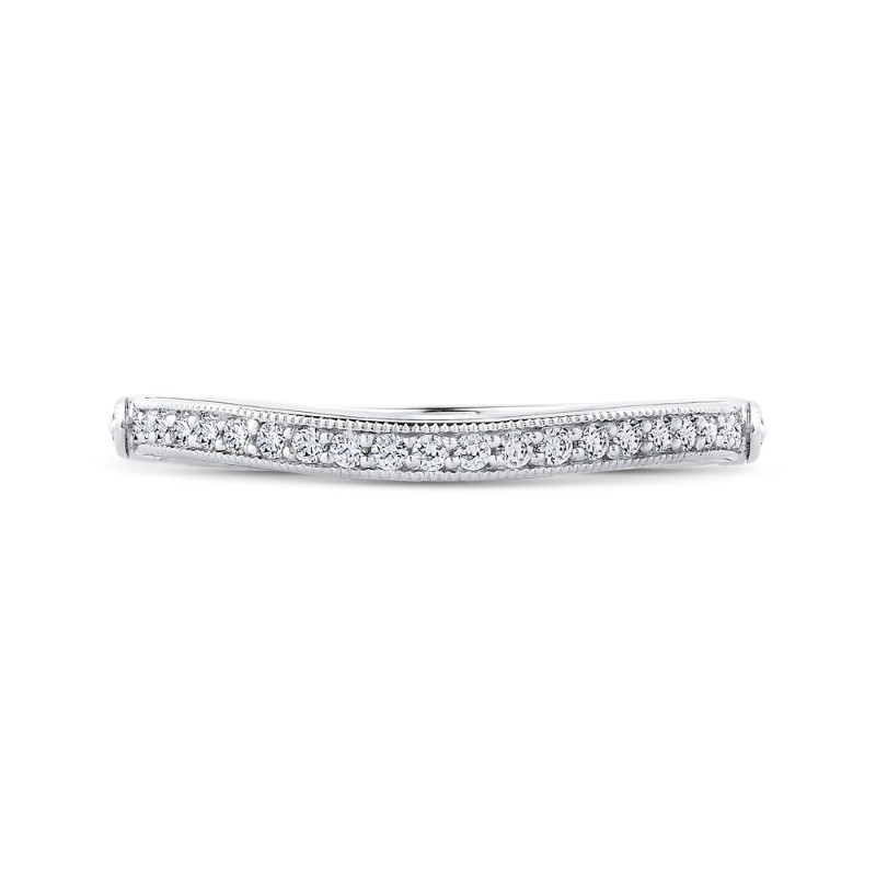 Round Diamond Half-Eternity Wedding Band in 14K White Gold