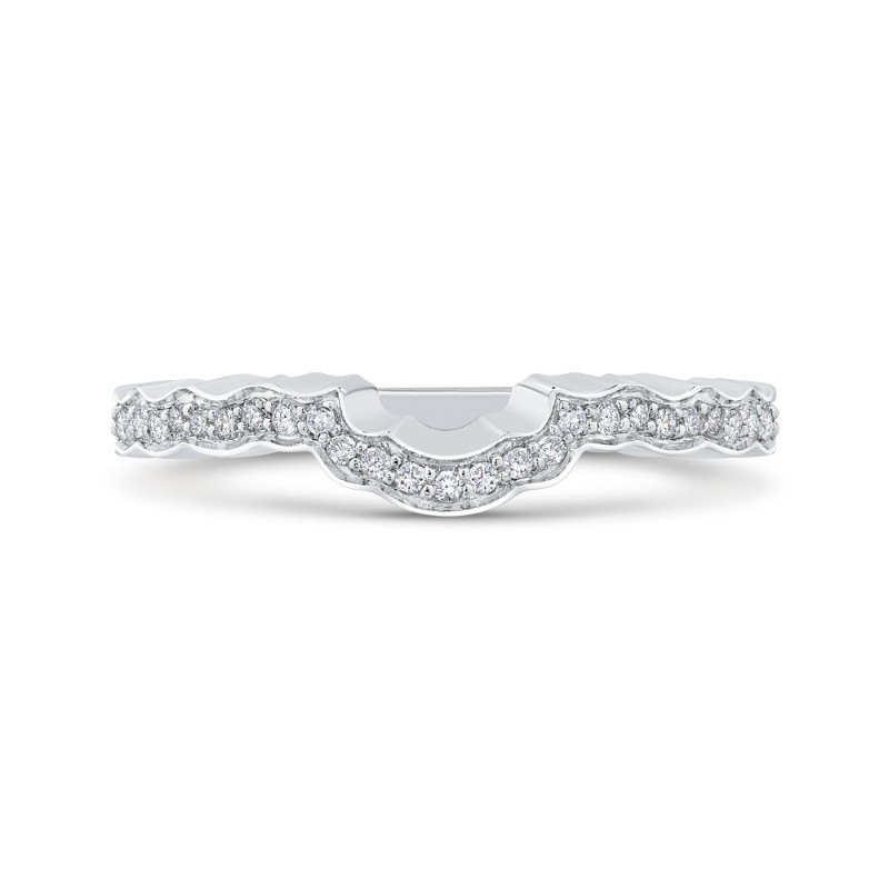Round Diamond Wedding Band in 14K White Gold