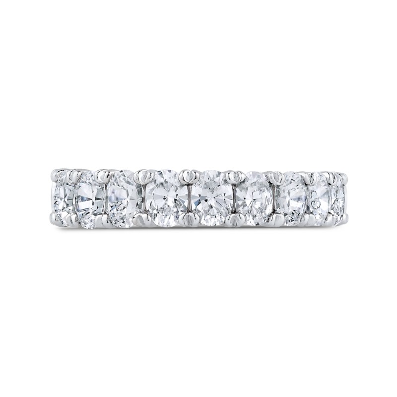Oval Cut Diamond Half-Eternity Wedding Band in 14K White Gold