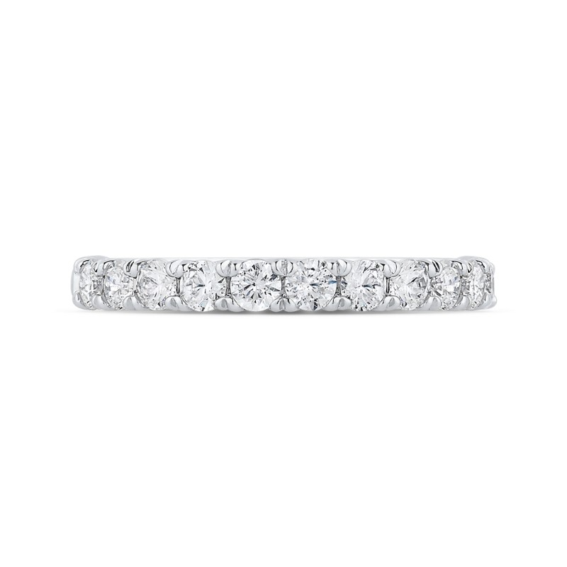 Half-Eternity Round Diamond Wedding Band in 14K White Gold