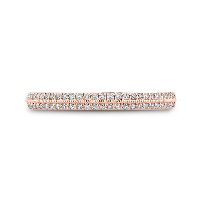 Round Diamond Half-Eternity Wedding Band in 14K Rose Gold