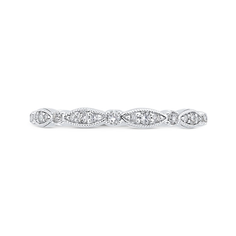 Round Diamond Wedding Band in 14K White Gold