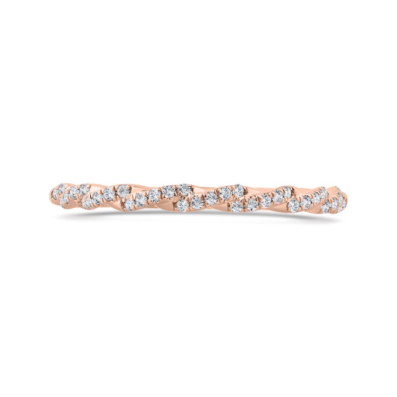 Diamond Wedding Band in 14K Rose Gold