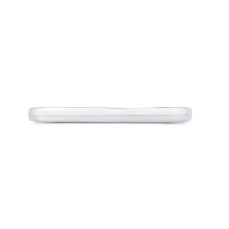 Plain Wedding Band with Milgrain 14K White Gold