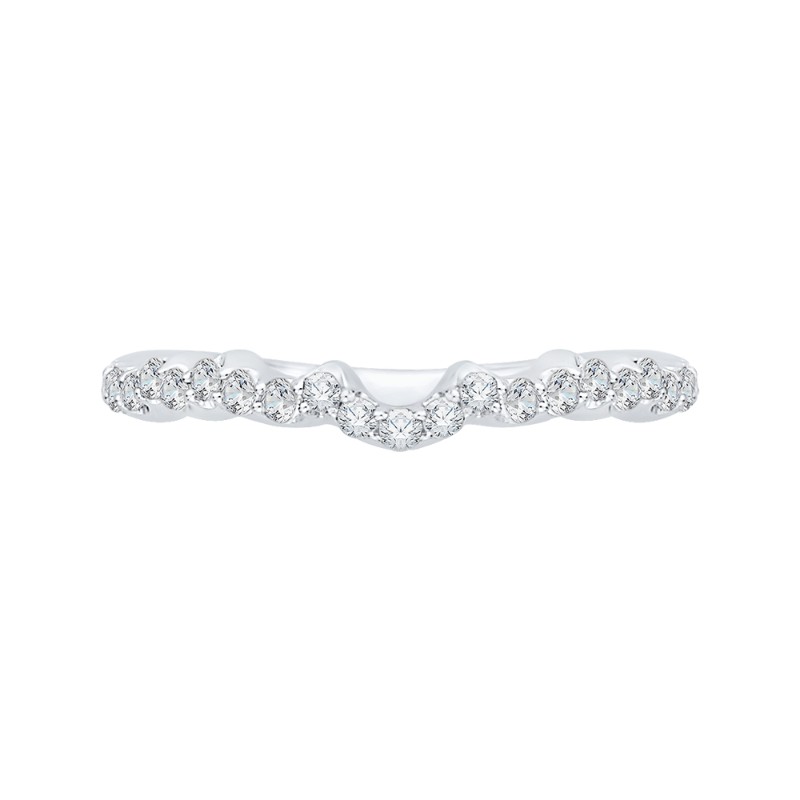 Round Diamond Wedding Band in 14K White Gold