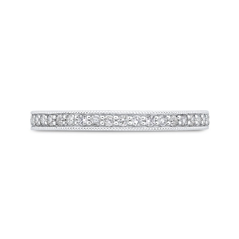 Diamond Half-Eternity Wedding Band in 14K Two Tone Gold