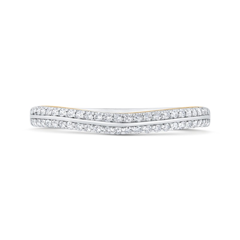 Euro Shank Diamond Wedding Band in 14K Two Tone Gold