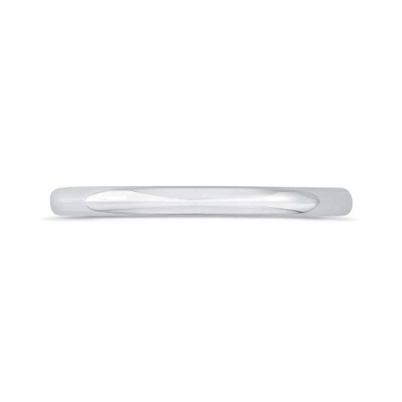 Plain Wedding Band with Round Shank in 14K White Gold