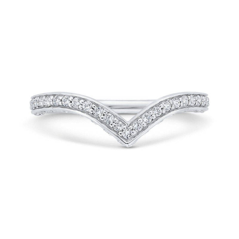 Diamond Counter Wedding Band in 14K White Gold