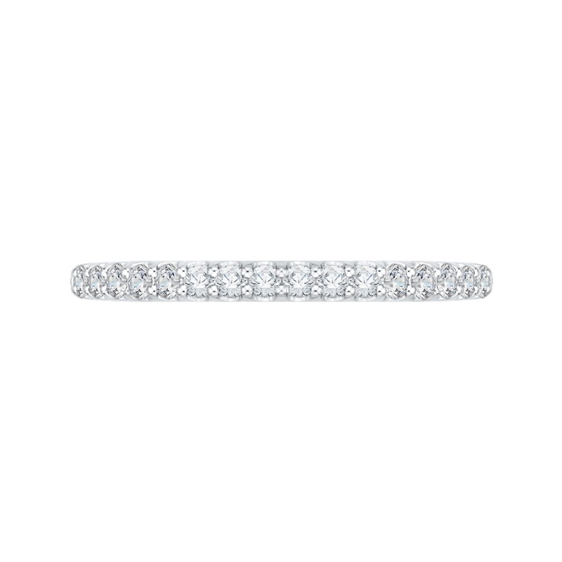 Round Diamond Half-Eternity Wedding Band in 14K White Gold